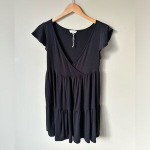 NWOT See You Monday Black V Neck Tiered Dress Size Medium